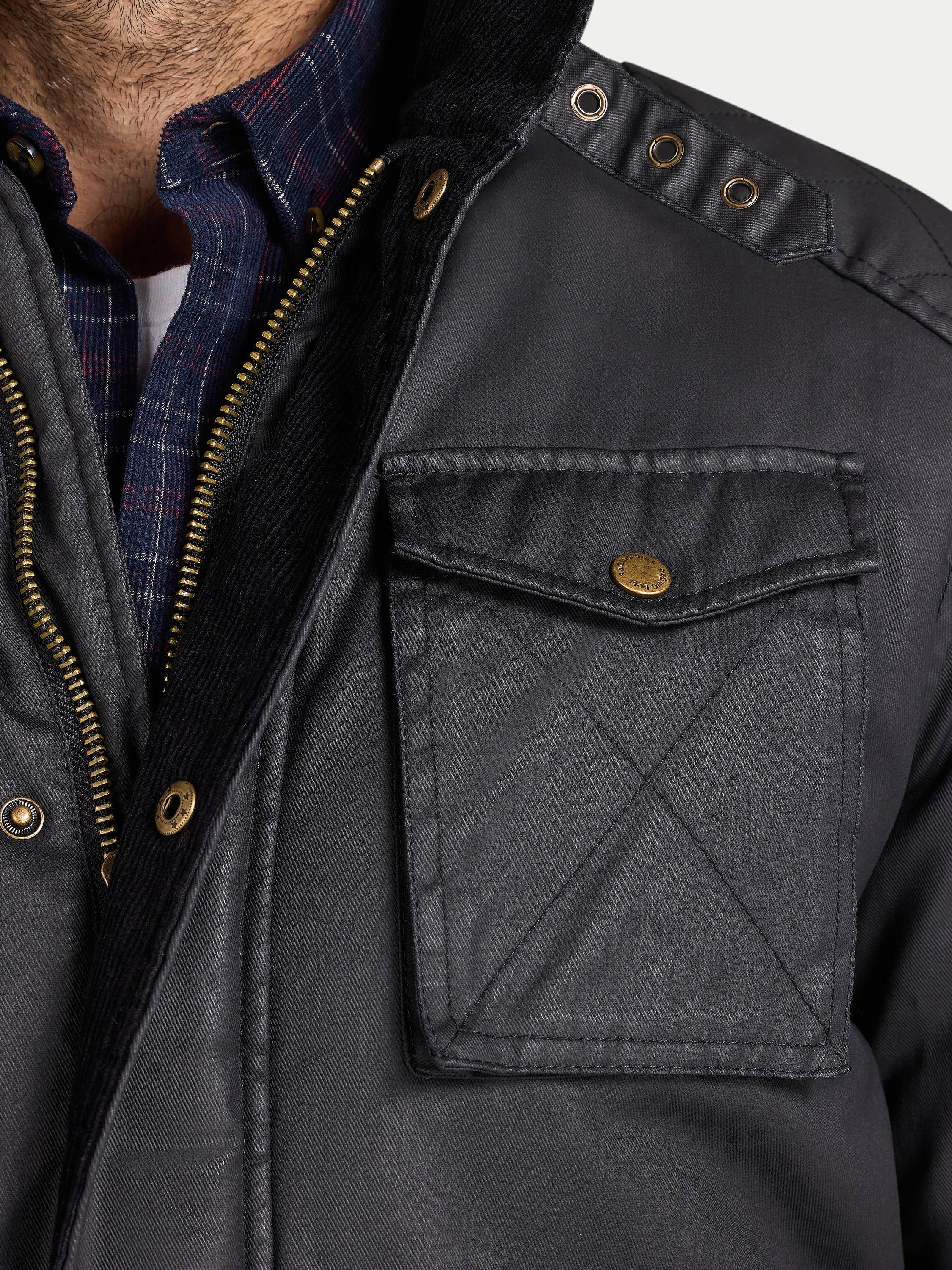 Product image 8 of 11, which shows Raging Bull Waxed Cotton Effect Jacket, Black, S