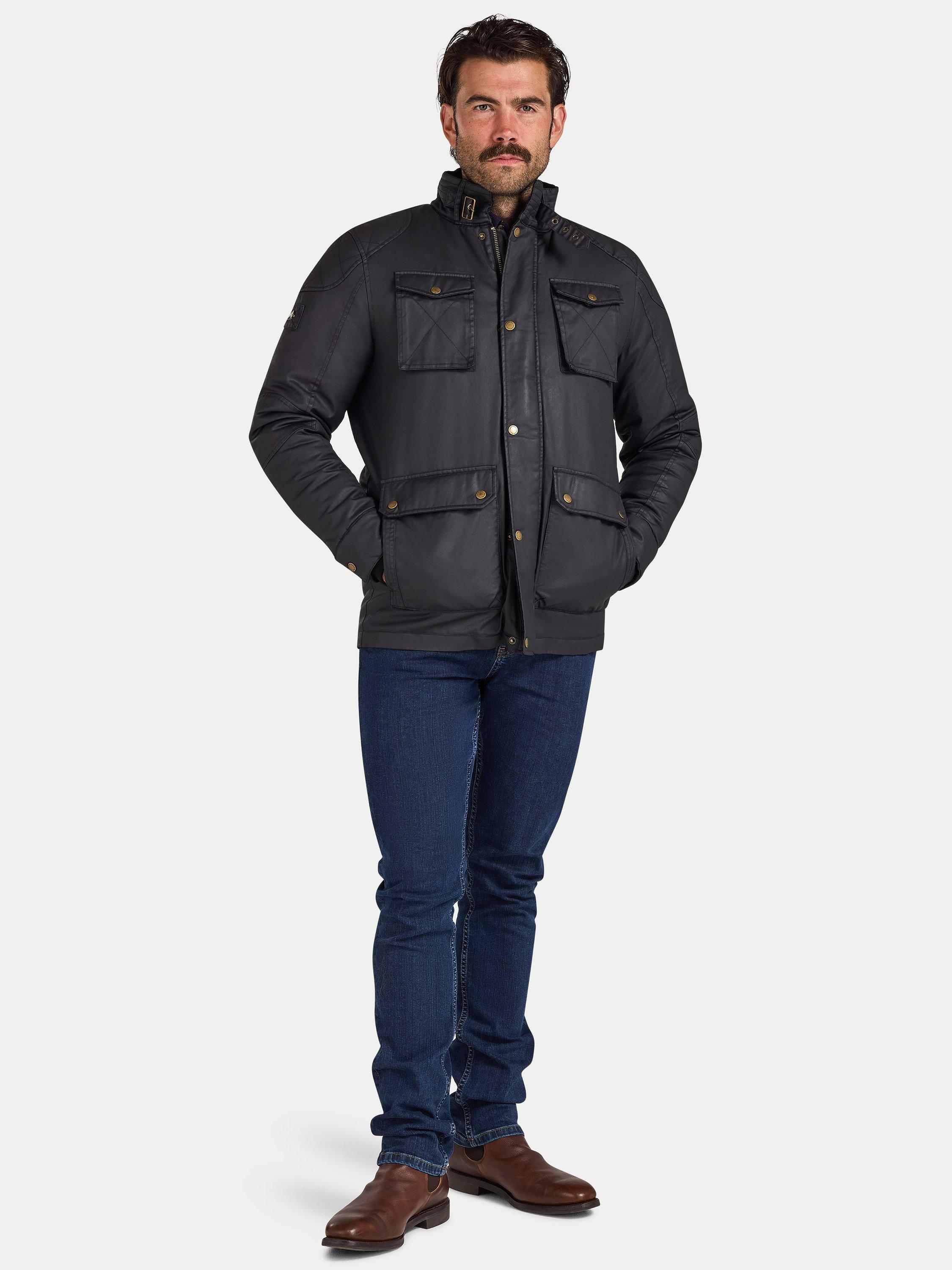 Product image 10 of 11, which shows Raging Bull Waxed Cotton Effect Jacket, Black, S