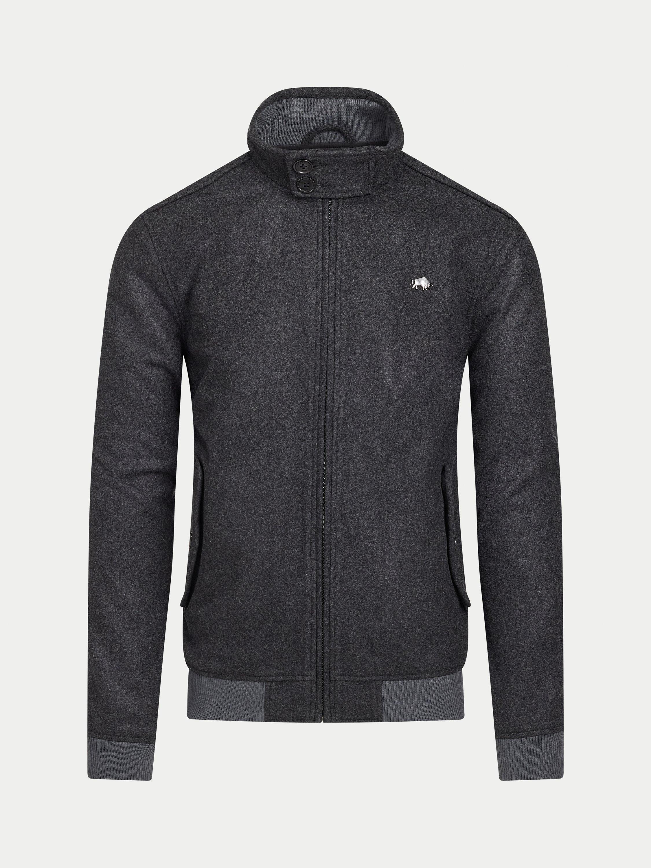 Product image 2 of 8, which shows Raging Bull Wool Harrington Jacket, Charcoal, S