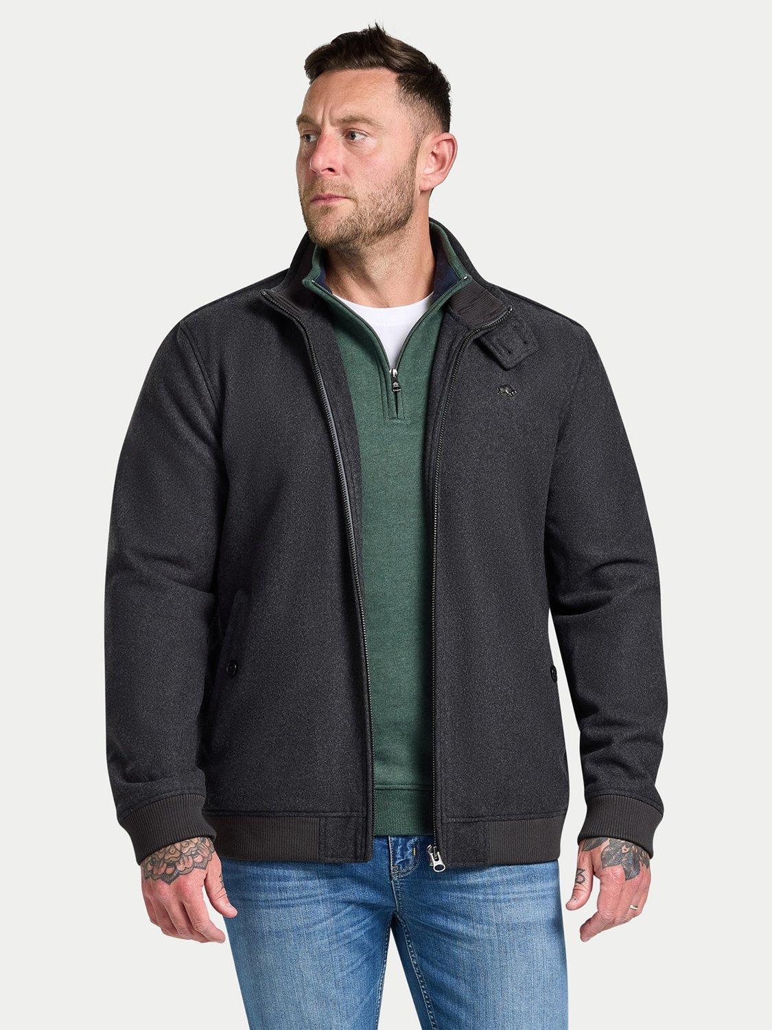 Product image 4 of 8, which shows Raging Bull Wool Harrington Jacket, Charcoal, S