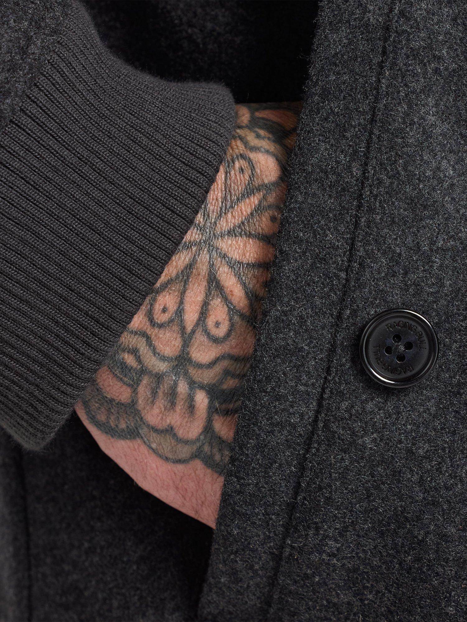 Product image 5 of 8, which shows Raging Bull Wool Harrington Jacket, Charcoal, S