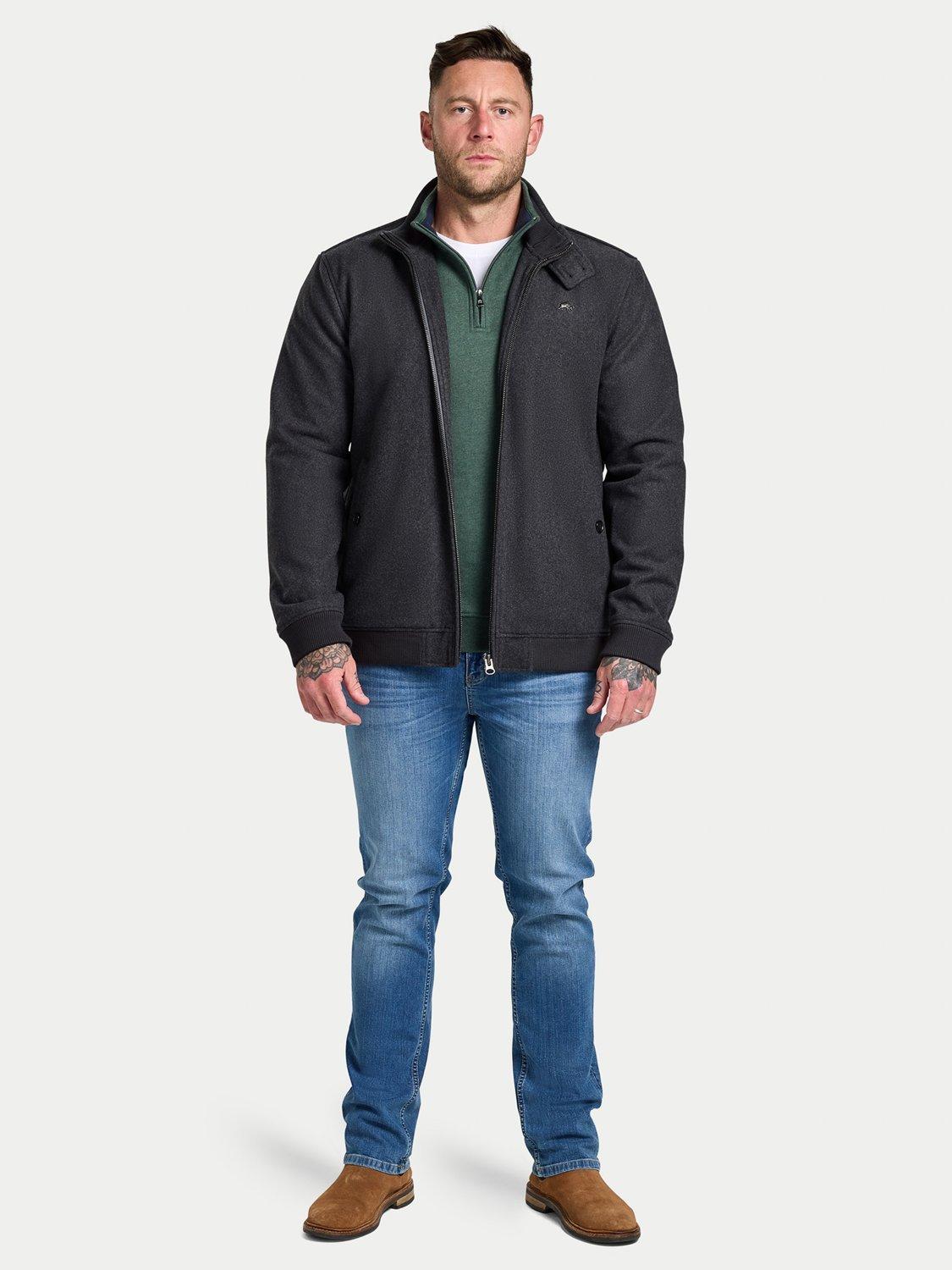 Product image 8 of 8, which shows Raging Bull Wool Harrington Jacket, Charcoal, S