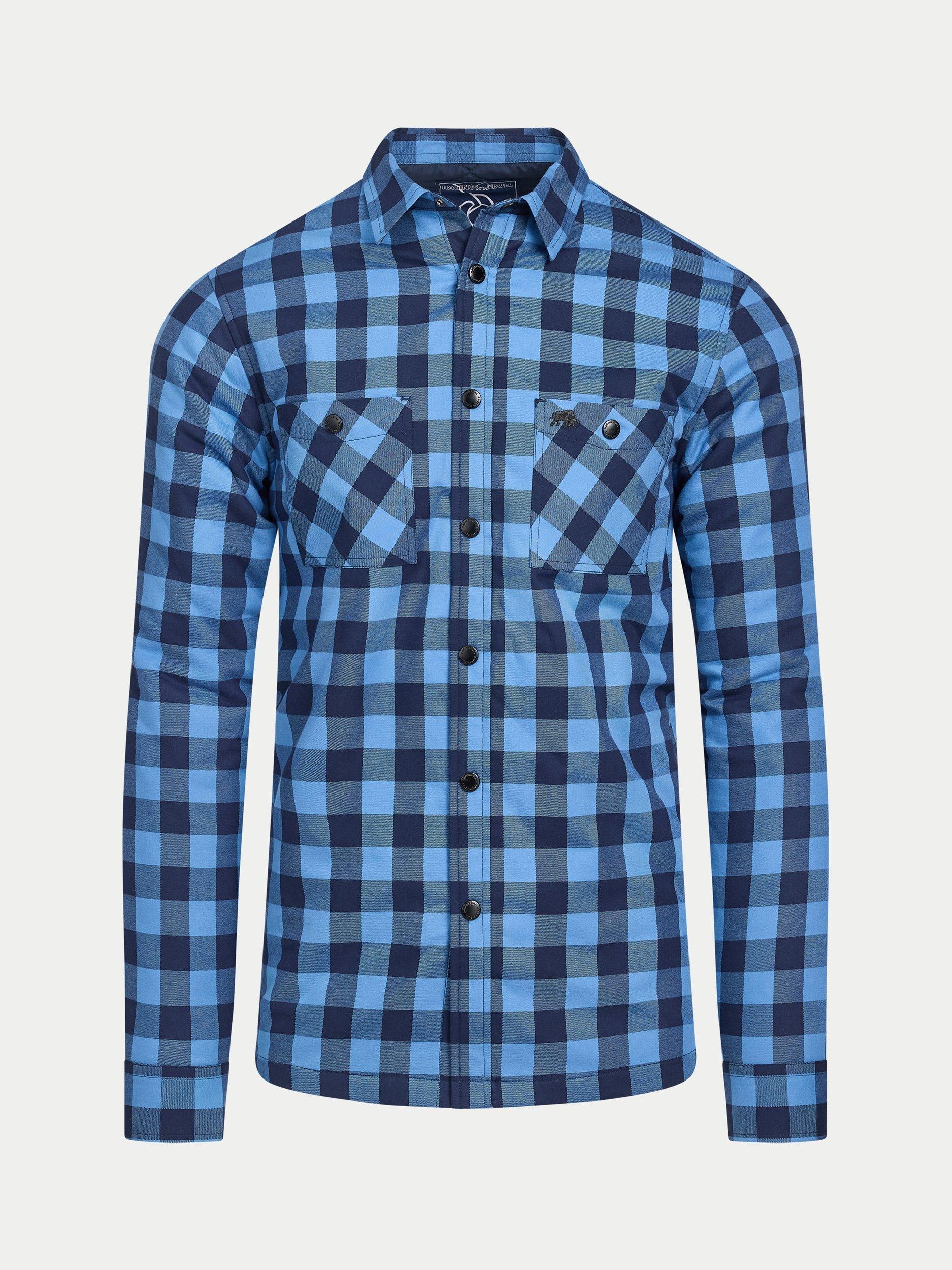 Product image 2 of 8, which shows Raging Bull Cotton Regular Fit Check Quilted Shacket, Navy, S