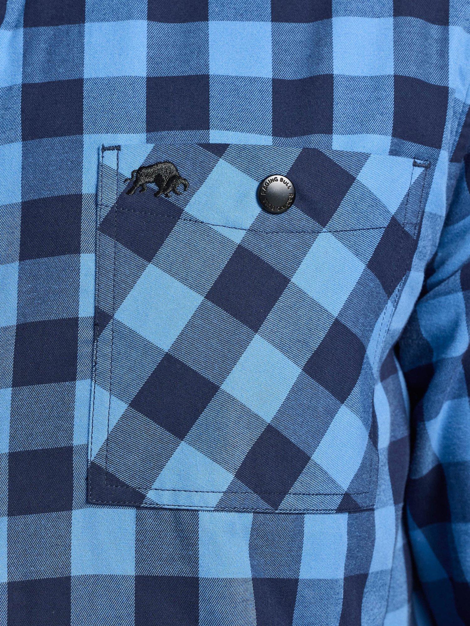 Product image 4 of 8, which shows Raging Bull Cotton Regular Fit Check Quilted Shacket, Navy, S