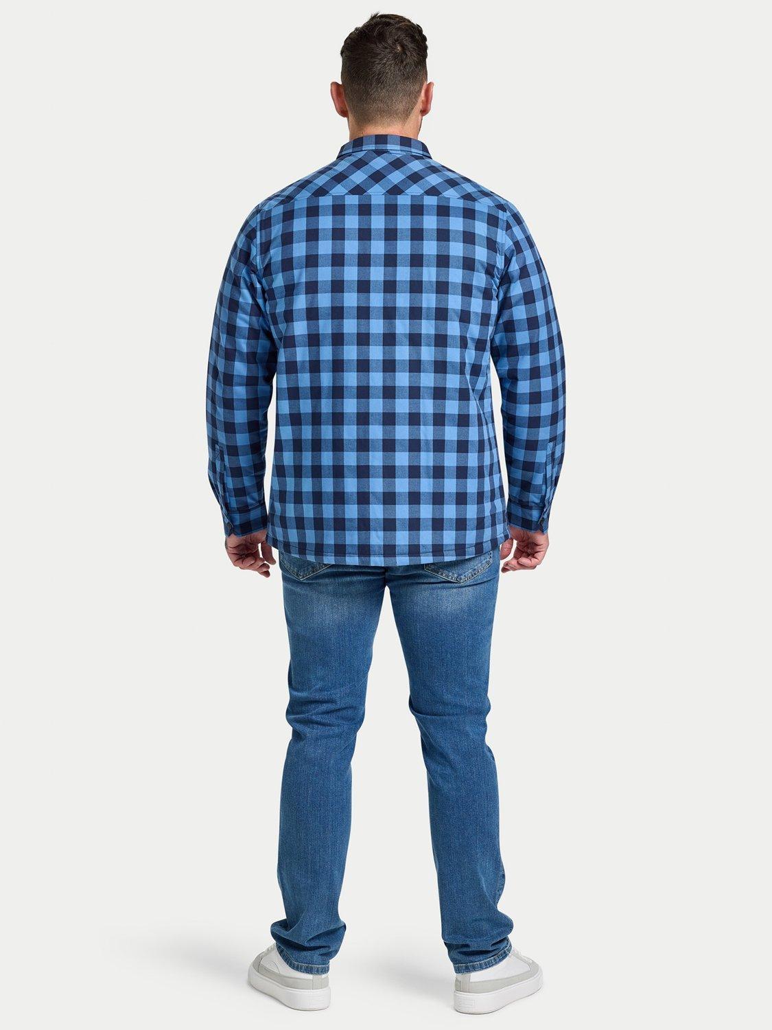 Product image 8 of 8, which shows Raging Bull Cotton Regular Fit Check Quilted Shacket, Navy, S