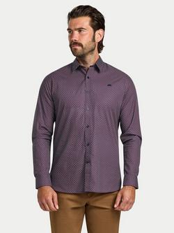 Raging Bull Cotton Regular Fit Geometric Circle Print Shirt, Navy, Navy