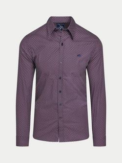 Raging Bull Cotton Regular Fit Geometric Circle Print Shirt, Navy - view 2, Navy