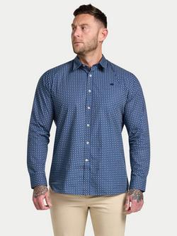 Raging Bull Cotton Regular Fit Spot Shirt, Navy, Navy