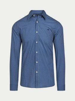 Raging Bull Cotton Regular Fit Spot Shirt, Navy - view 2, Navy