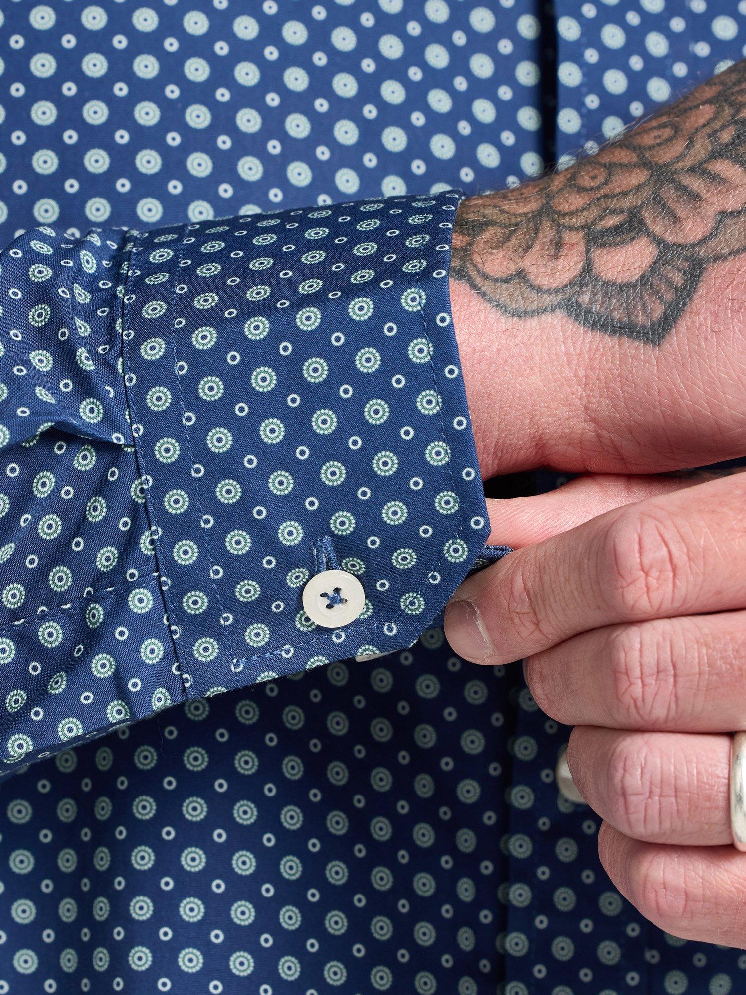 Product image 4 of 9, which shows Raging Bull Cotton Regular Fit Spot Shirt, Navy, S