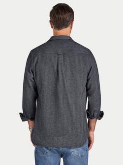 Raging Bull Cotton Regular Fit Herringbone Shirt, Charcoal - view 2, Charcoal