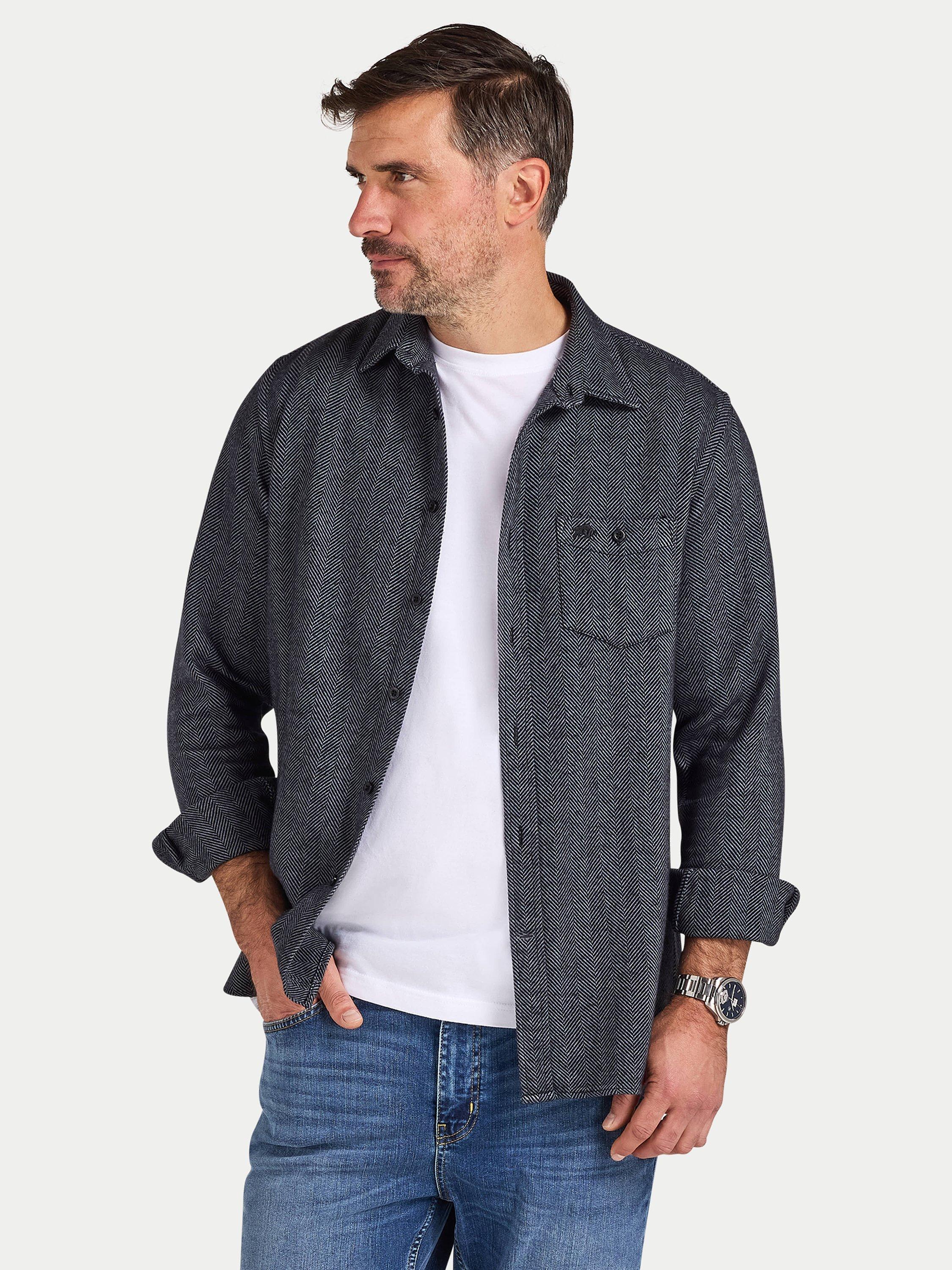 Product image 3 of 9, which shows Raging Bull Cotton Regular Fit Herringbone Shirt, Charcoal, S