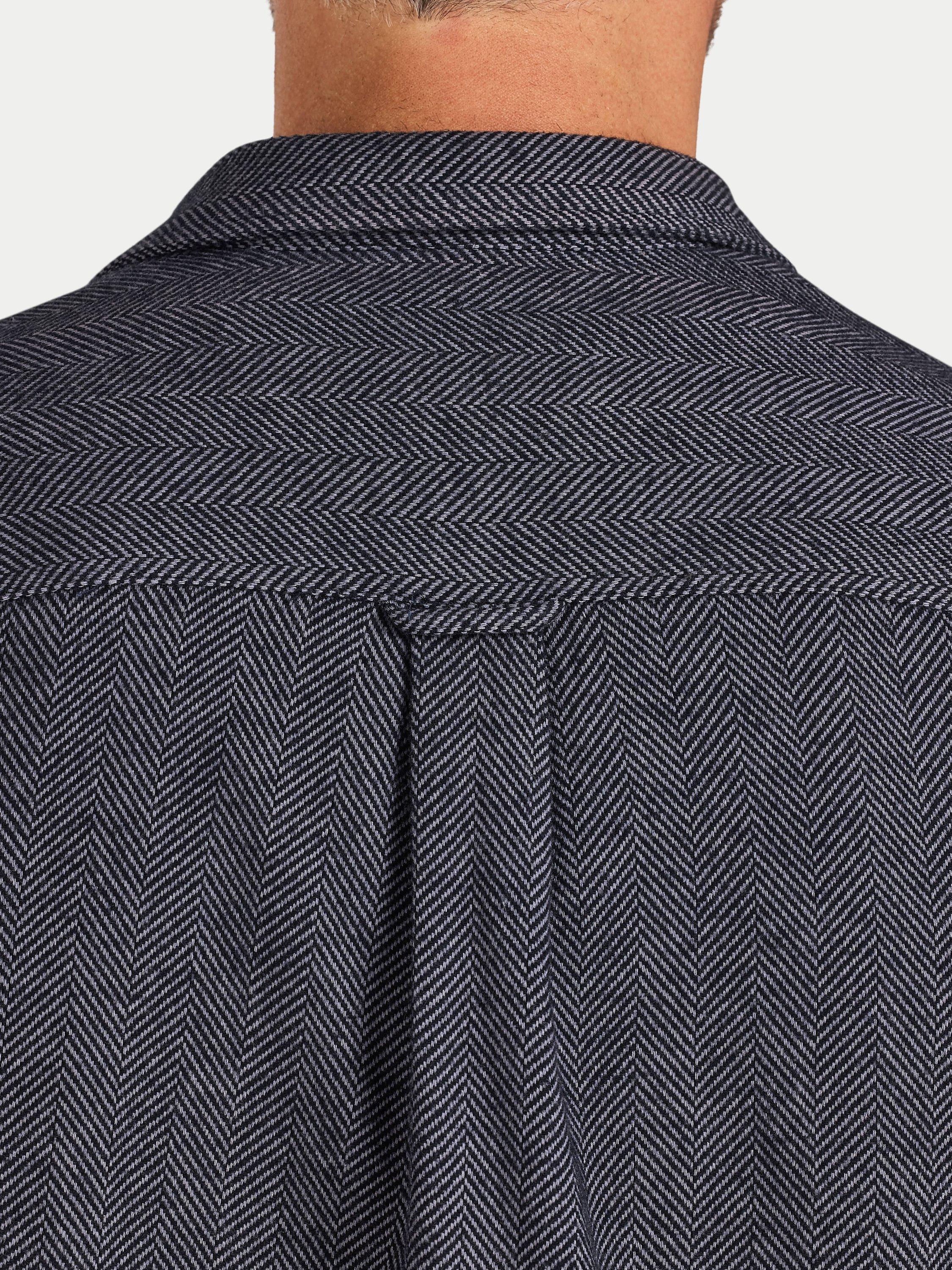 Product image 5 of 9, which shows Raging Bull Cotton Regular Fit Herringbone Shirt, Charcoal, S