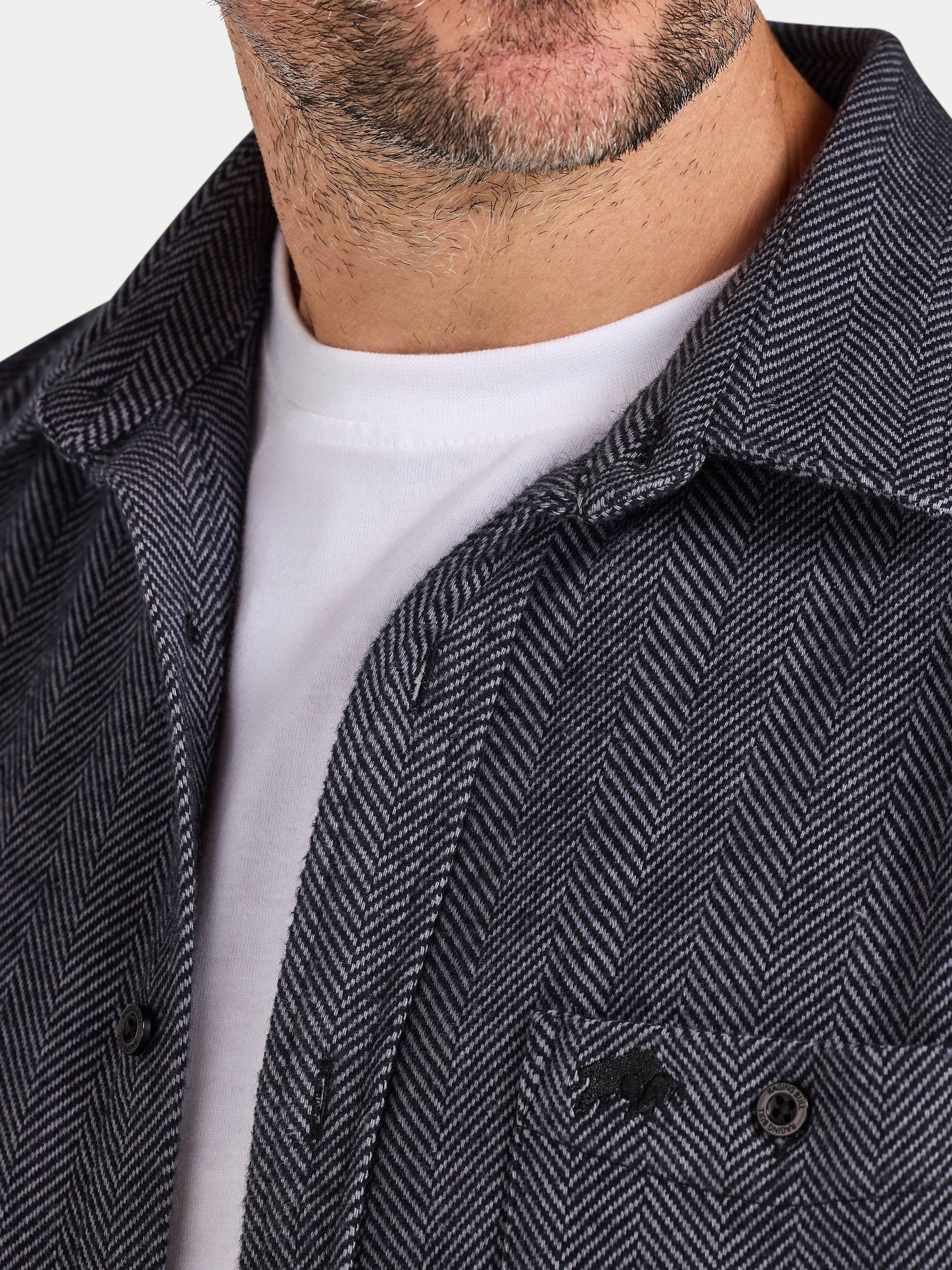 Product image 7 of 9, which shows Raging Bull Cotton Regular Fit Herringbone Shirt, Charcoal, S