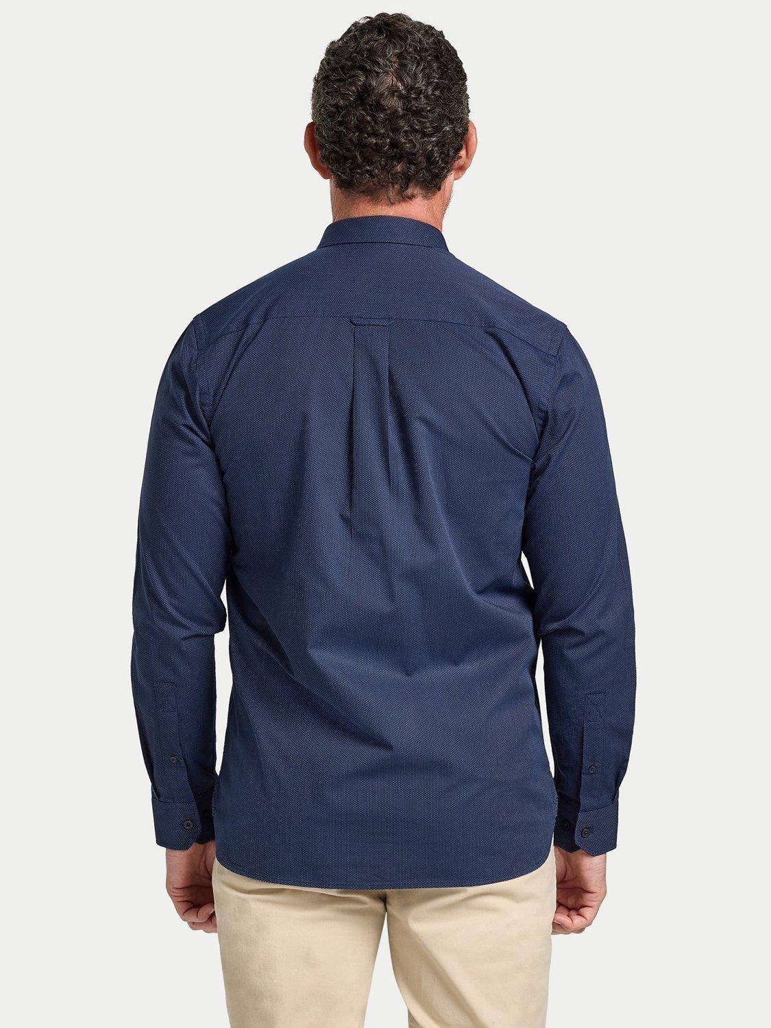 Product image 3 of 9, which shows Raging Bull Cotton Regular Fit Dash Dobby Shirt, Navy, S