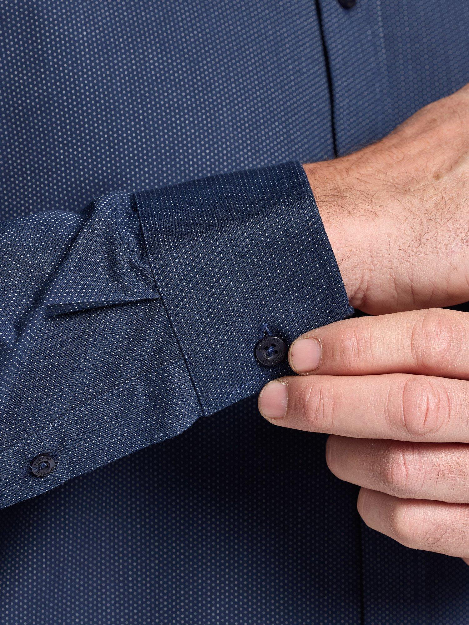 Product image 6 of 9, which shows Raging Bull Cotton Regular Fit Dash Dobby Shirt, Navy, S