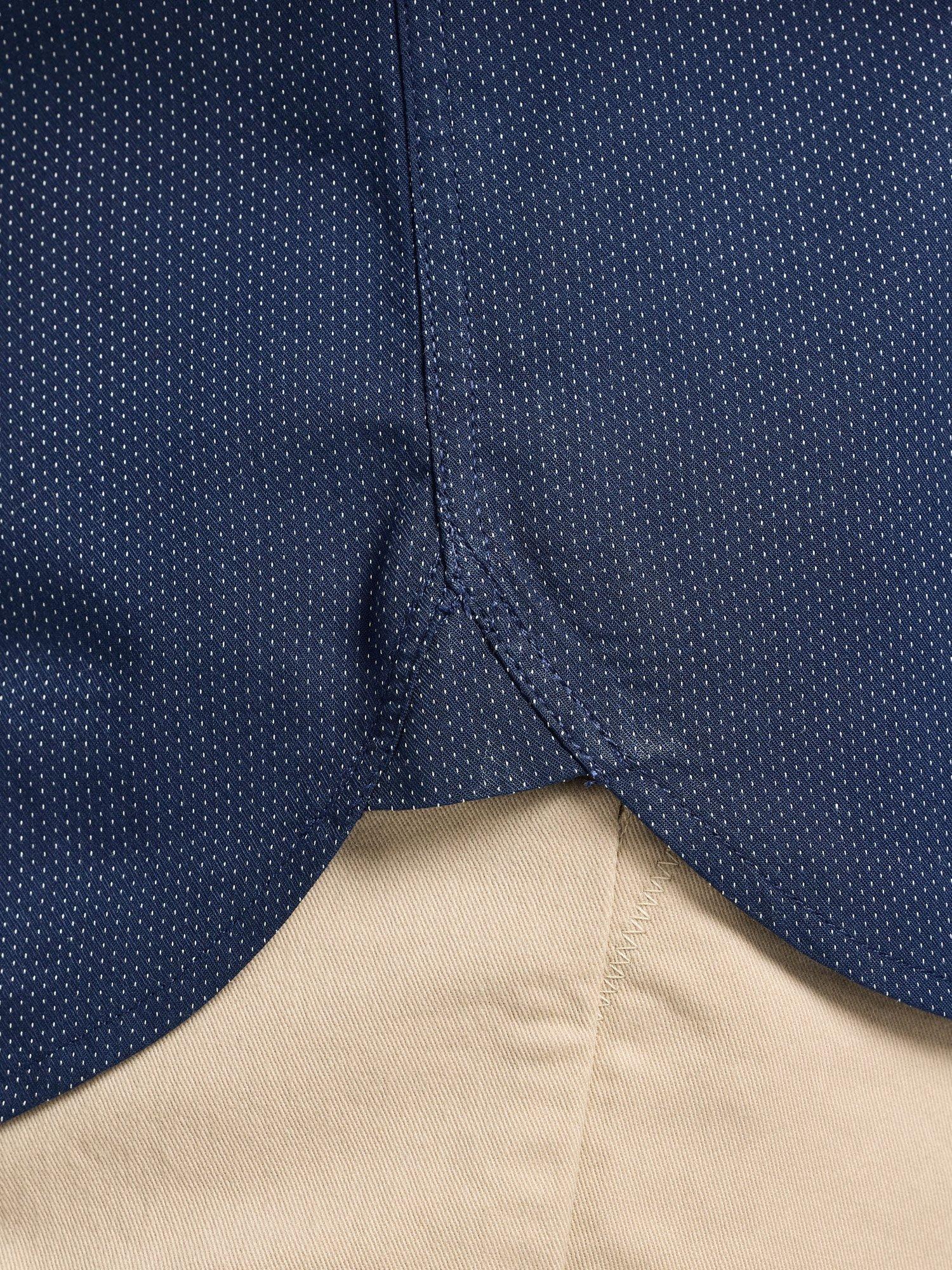 Product image 7 of 9, which shows Raging Bull Cotton Regular Fit Dash Dobby Shirt, Navy, S