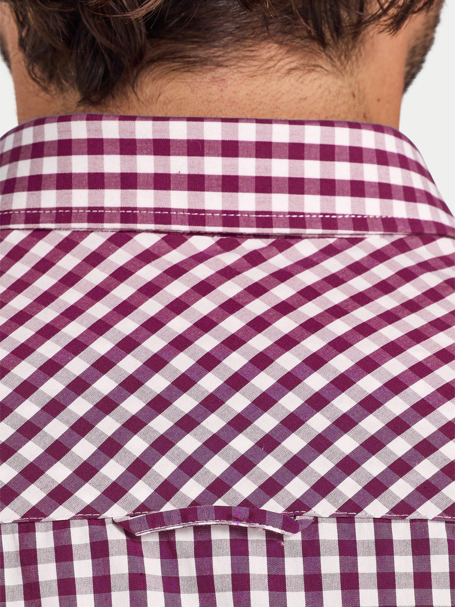 Product image 6 of 11, which shows Raging Bull Long Sleeve Gingham Check Shirt, Purple, S