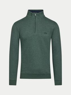Raging Bull Cotton Blend Quarter Zip Jumper, Forest - view 2, Forest