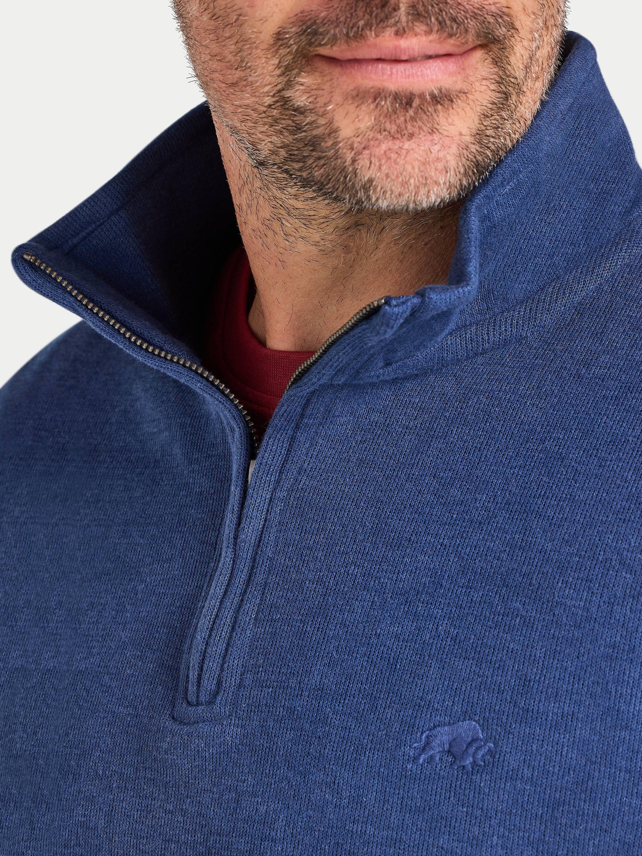 Product image 5 of 11, which shows Raging Bull French Rib Quarter Zip Jumper, Denim Blue, S