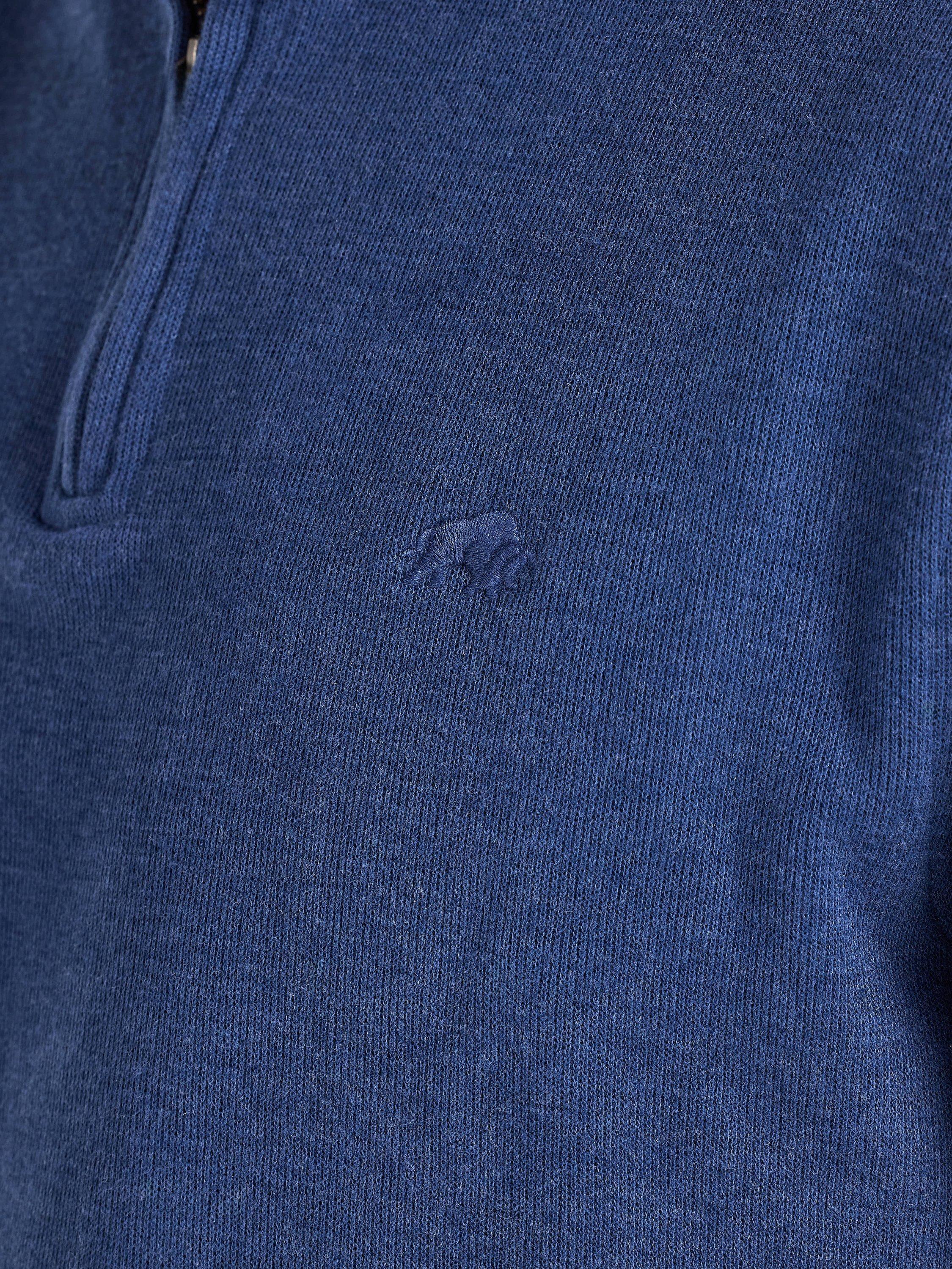 Product image 7 of 11, which shows Raging Bull French Rib Quarter Zip Jumper, Denim Blue, S