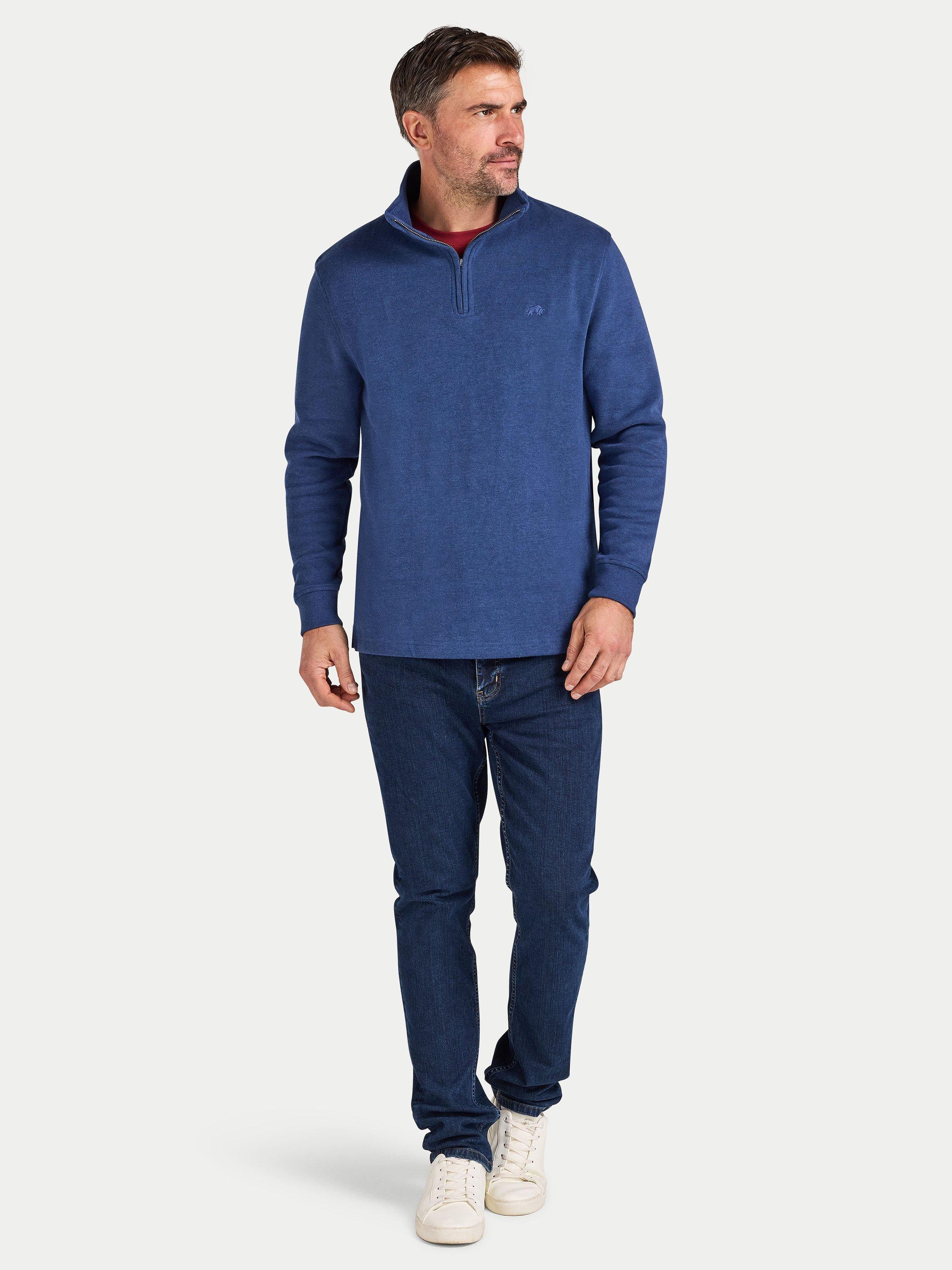 Product image 8 of 11, which shows Raging Bull French Rib Quarter Zip Jumper, Denim Blue, S
