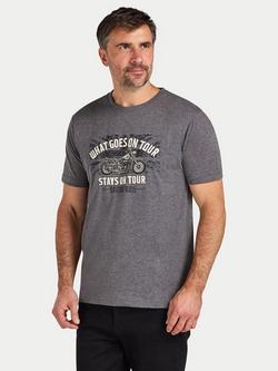 Raging Bull Cotton Regular Fit What Goes On Tour Graphic T-Shirt, Dark Grey Marl, Dark Grey Marl