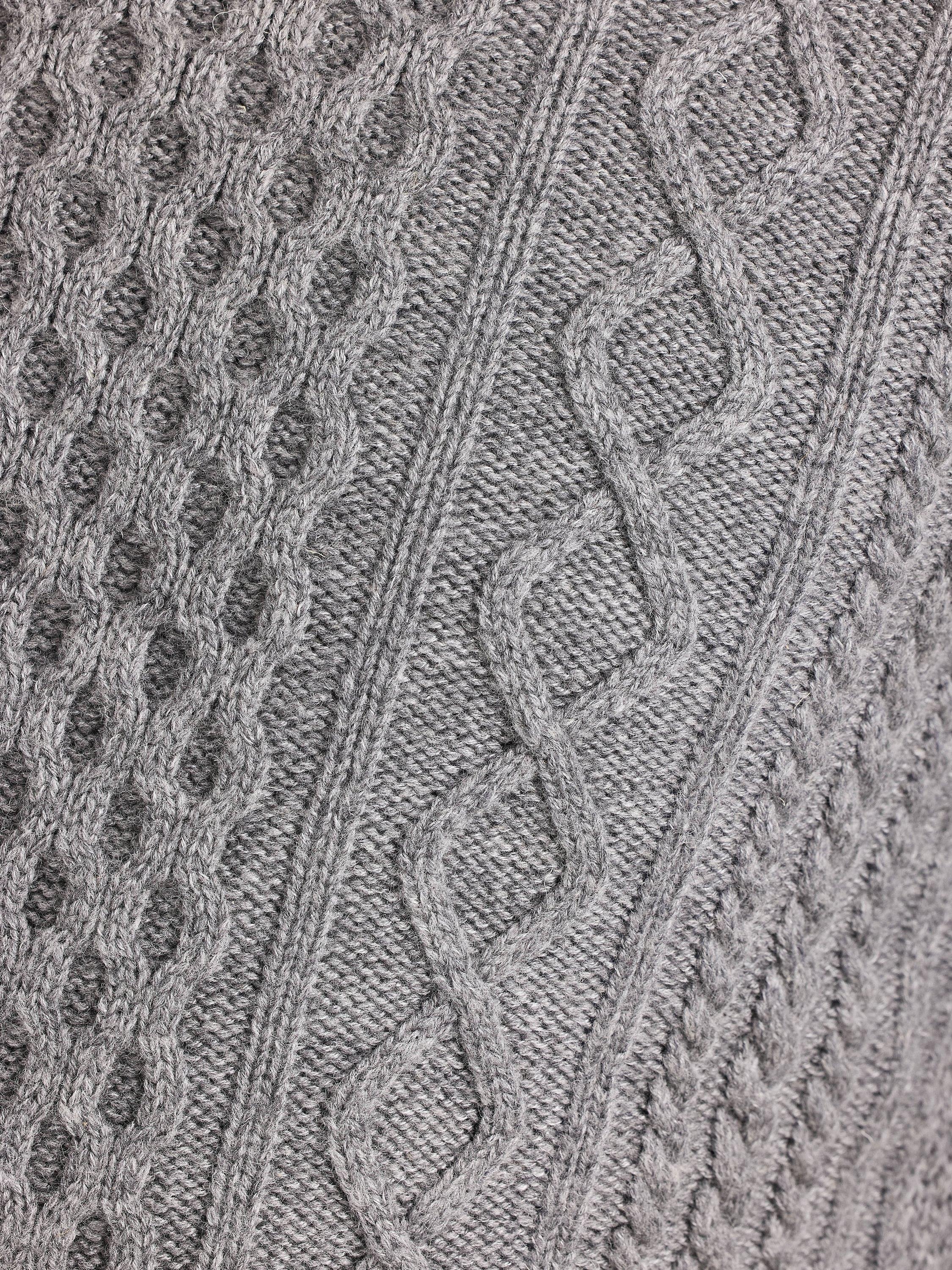 Product image 5 of 6, which shows Raging Bull Wool Blend Cable Knit Jumper, Grey Marl, S