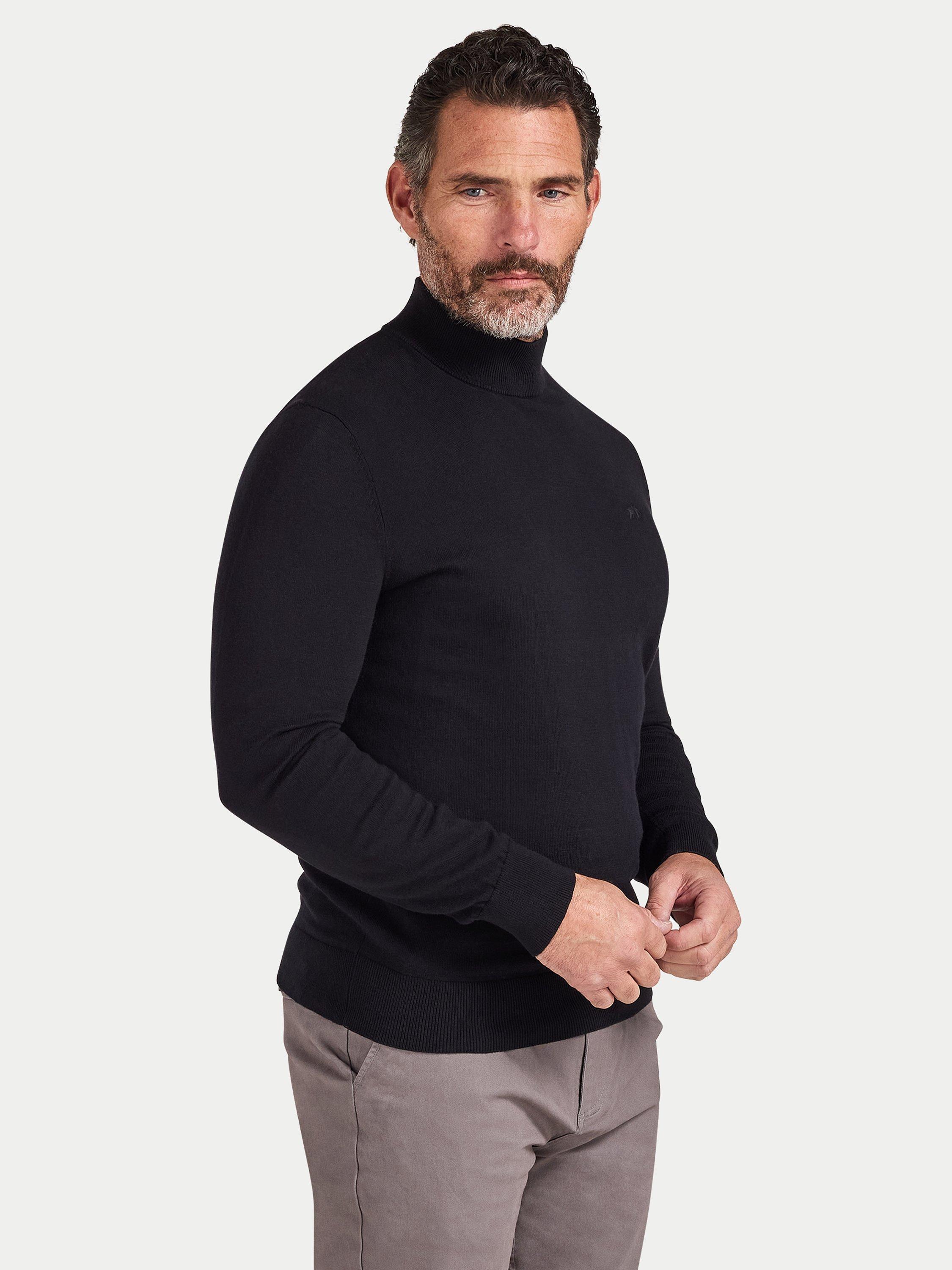 Product image 4 of 6, which shows Raging Bull Cashmere Blend Turtle Neck Jumper, Black, S