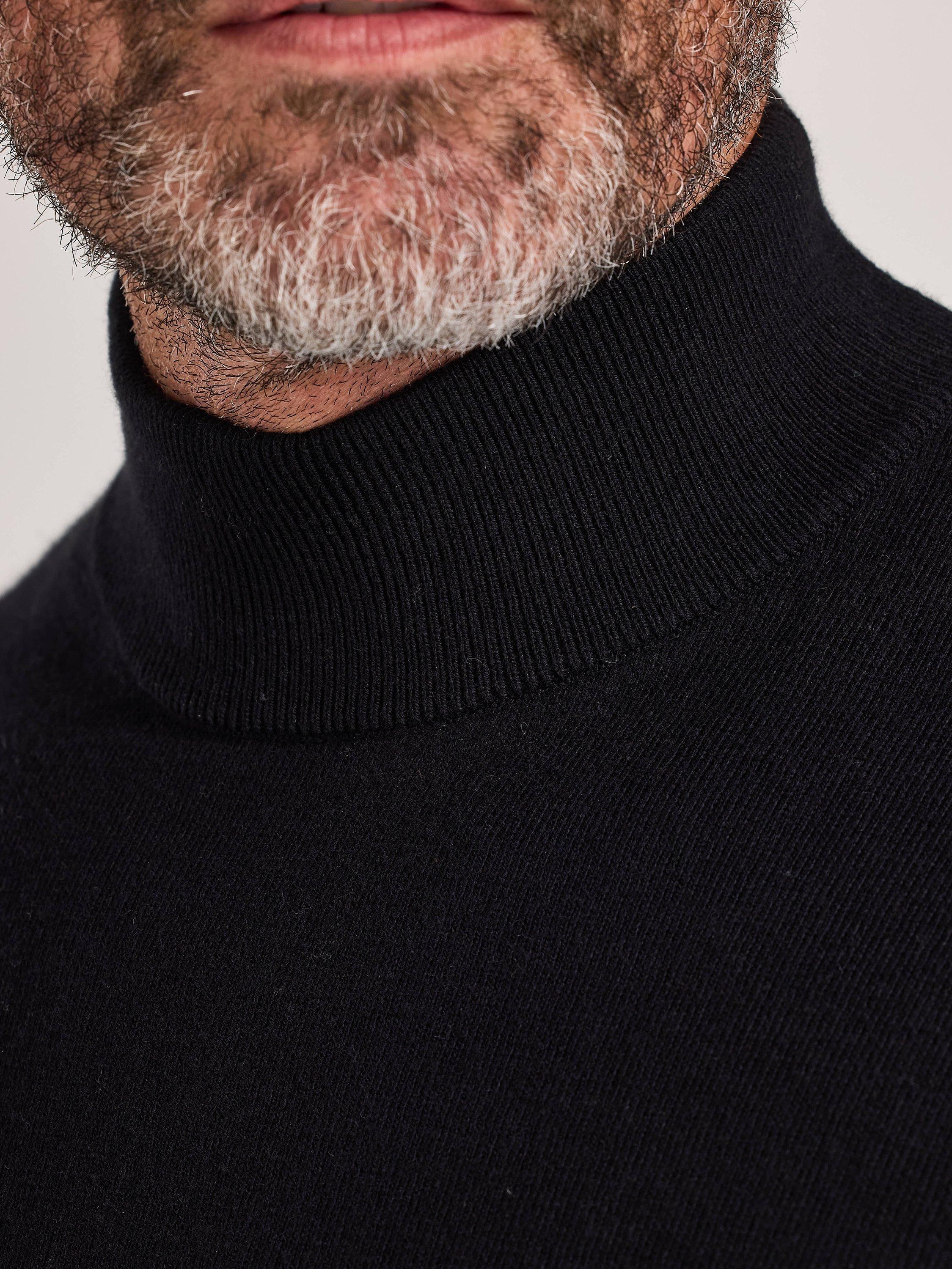 Product image 5 of 6, which shows Raging Bull Cashmere Blend Turtle Neck Jumper, Black, S