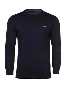 Raging Bull Cashmere Blend Crew Neck Knitted Jumper, Navy - view 2, Navy