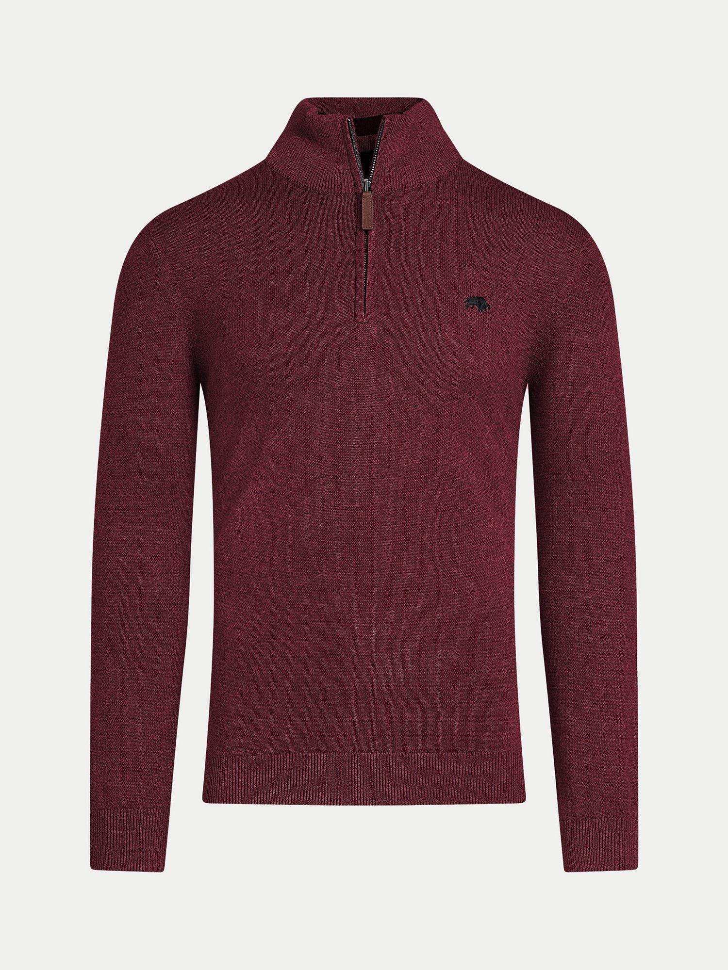 Product image 2 of 7, which shows Raging Bull Classic Quarter Zip Jumper, Berry, S
