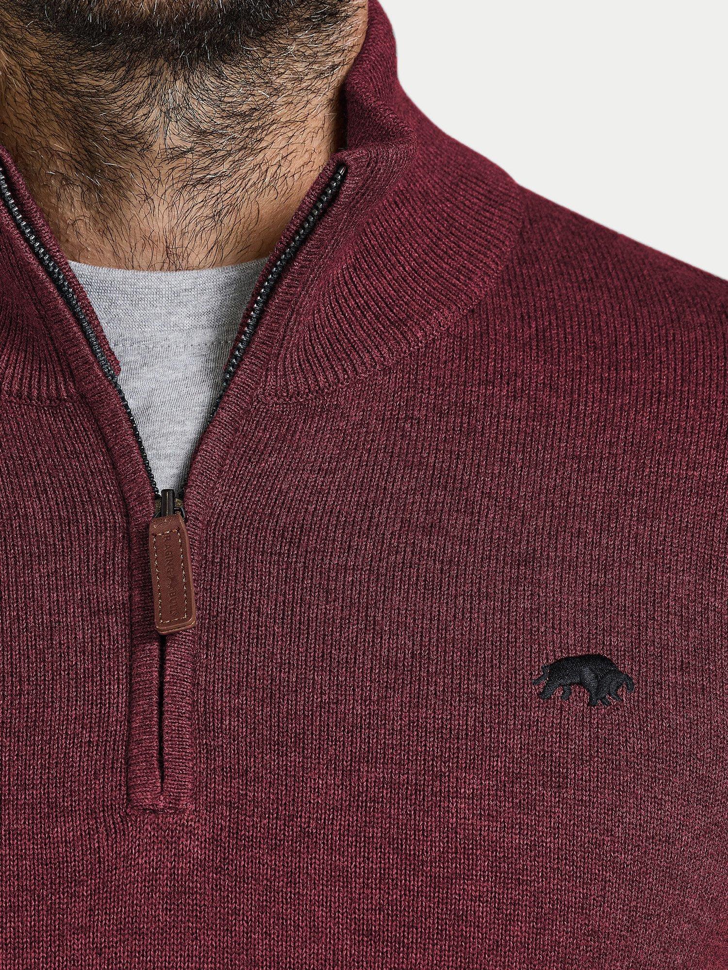 Product image 4 of 7, which shows Raging Bull Classic Quarter Zip Jumper, Berry, S