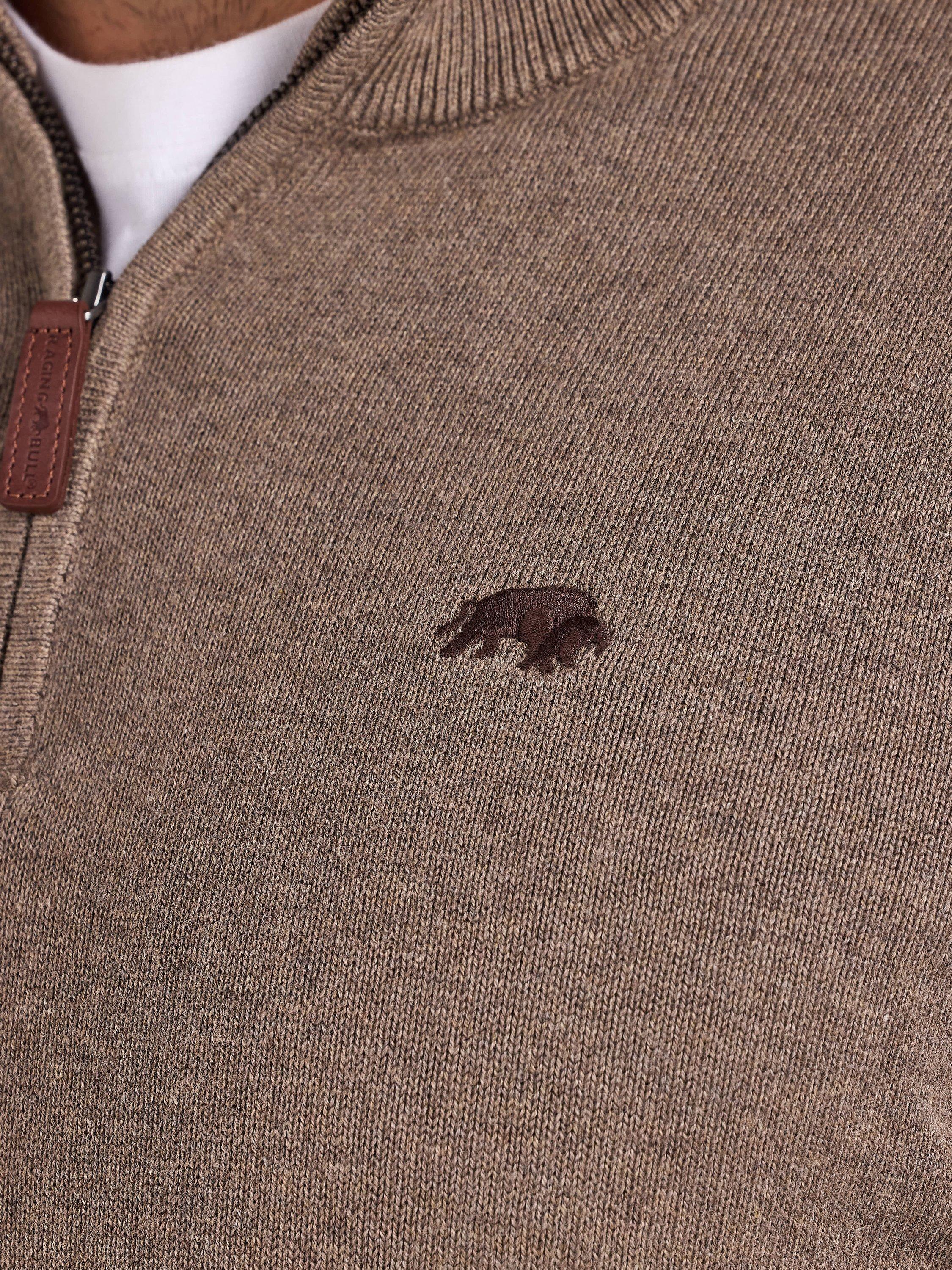 Product image 6 of 6, which shows Raging Bull Classic Quarter Zip Jumper, Toast, S