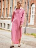 Ro&Zo Stripe Shirt Maxi Dress, Pink