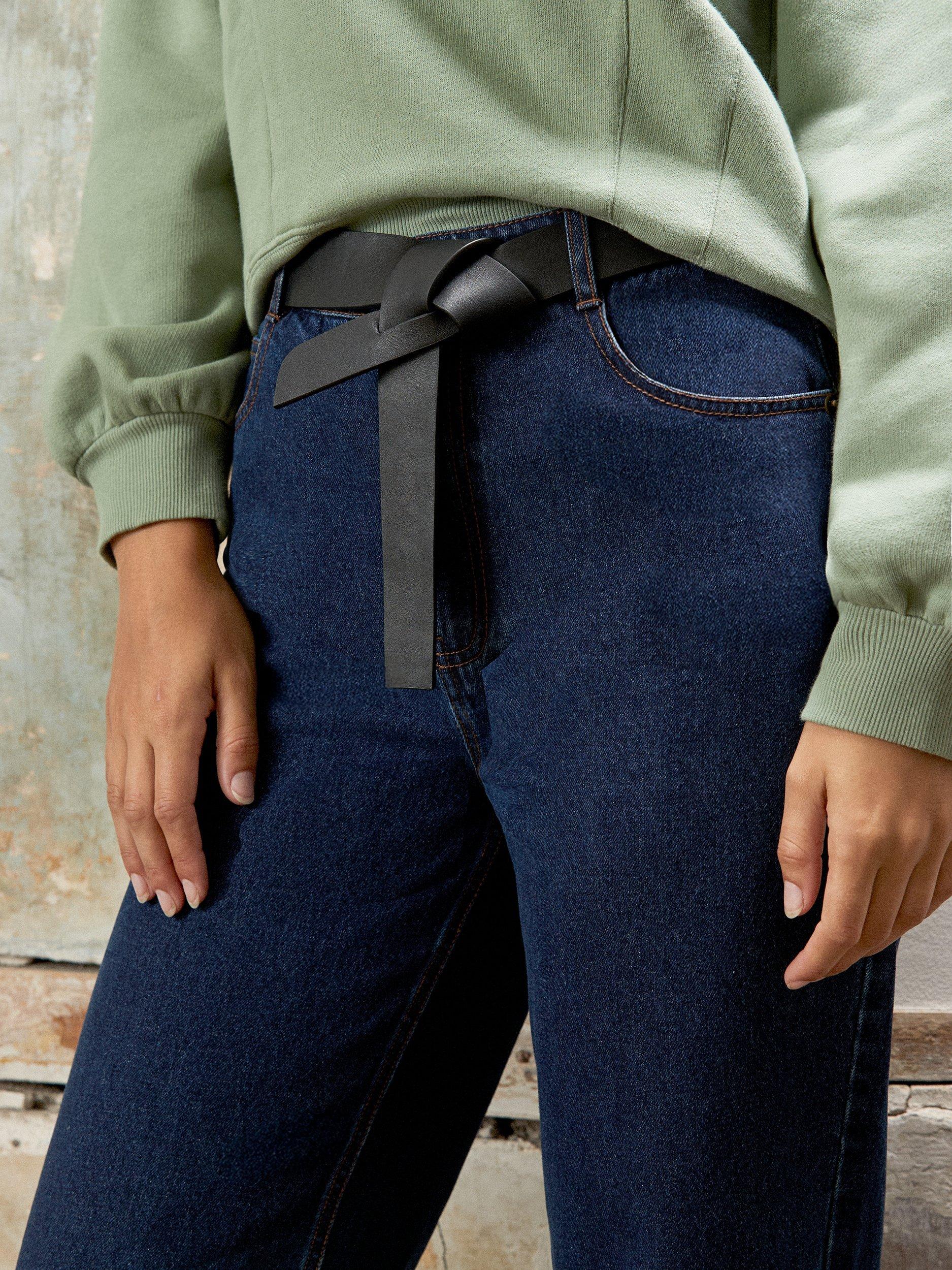 Product image 4 of 6, which shows Ro&Zo Turn Up Hem Jeans, Blue, 8