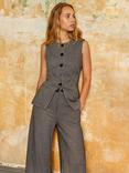 Ro&Zo Houndstooth Tailored Waistcoat, Grey