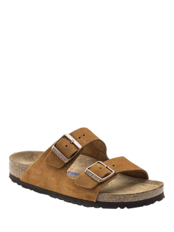 Birkenstock Arizona Suede Soft Footbed Sandals, Mink - view 2, Mink