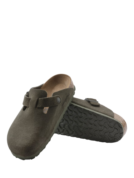 Birkenstock Boston Suede Soft Footbed Clogs, Thyme - view 2, Thyme