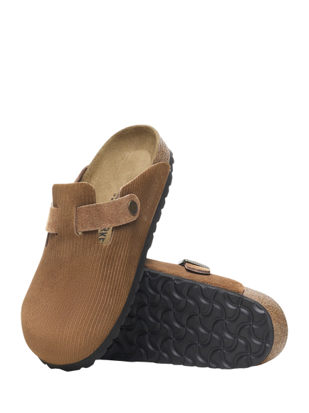 Birkenstock Boston Corduroy Suede Clogs, Dark Tea - view 2, Dark Tea