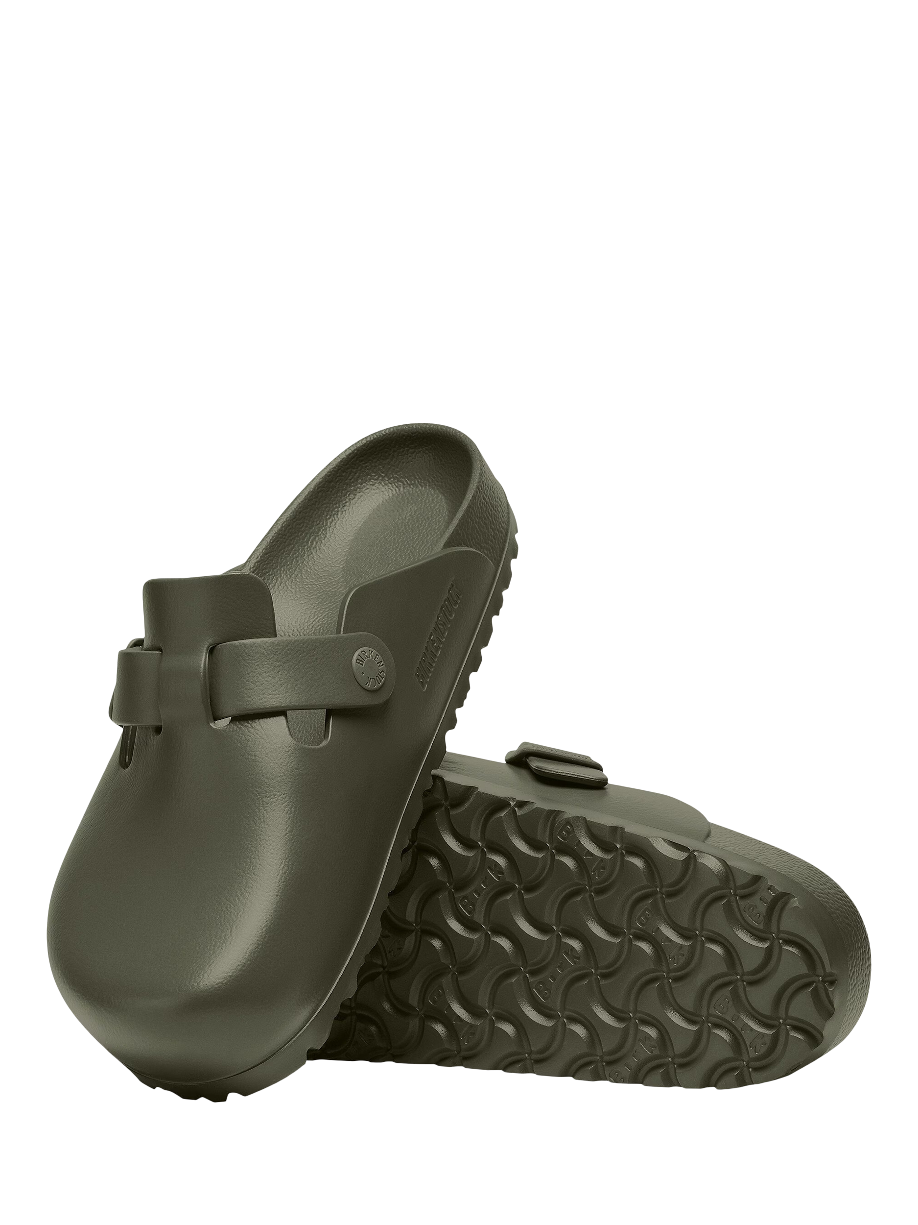 Product image 2 of 5, which shows Birkenstock Boston EVA Clogs, Khaki, 7