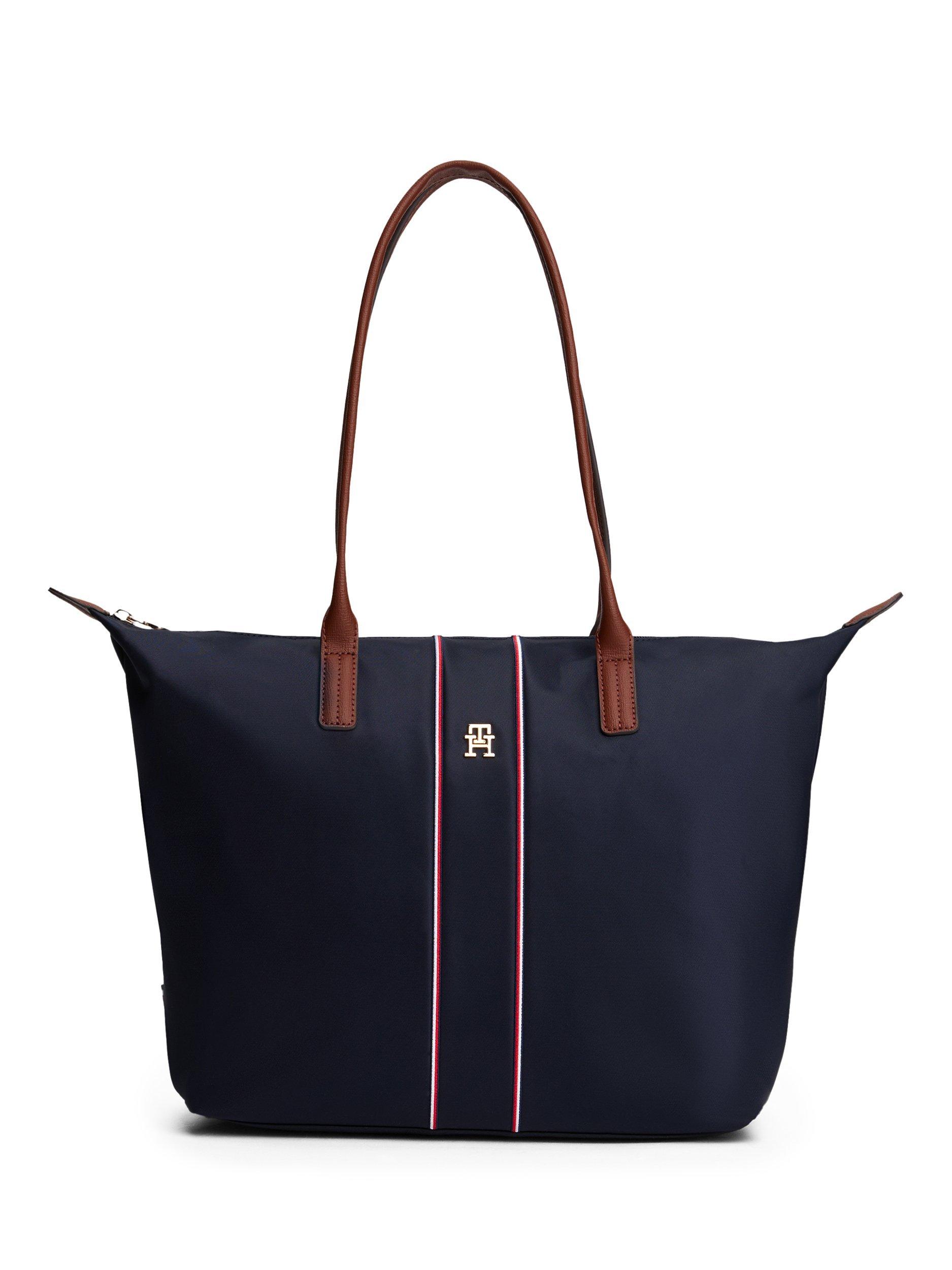 Product image 1 of 5, which shows Tommy Hilfiger Popette Stripe Tote Bag, Space Blue Corp