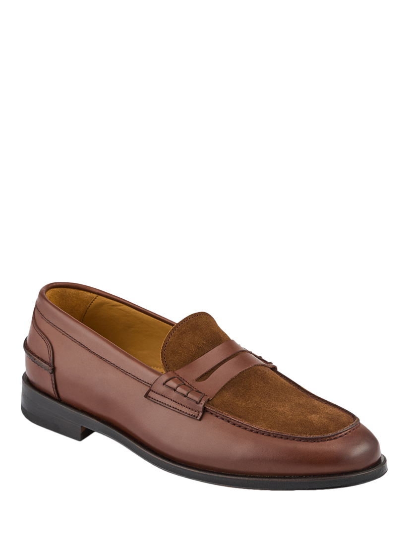 Product image 2 of 5, which shows Jones Bootmaker Creed Leather Loafers, Brown, 6