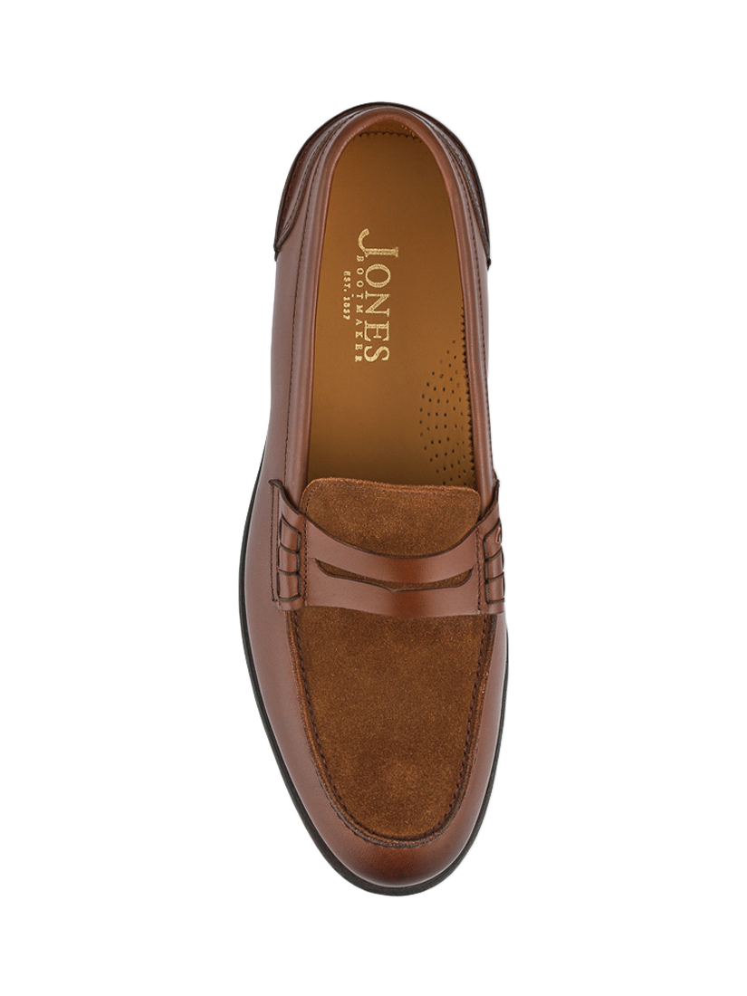 Product image 4 of 5, which shows Jones Bootmaker Creed Leather Loafers, Brown, 6