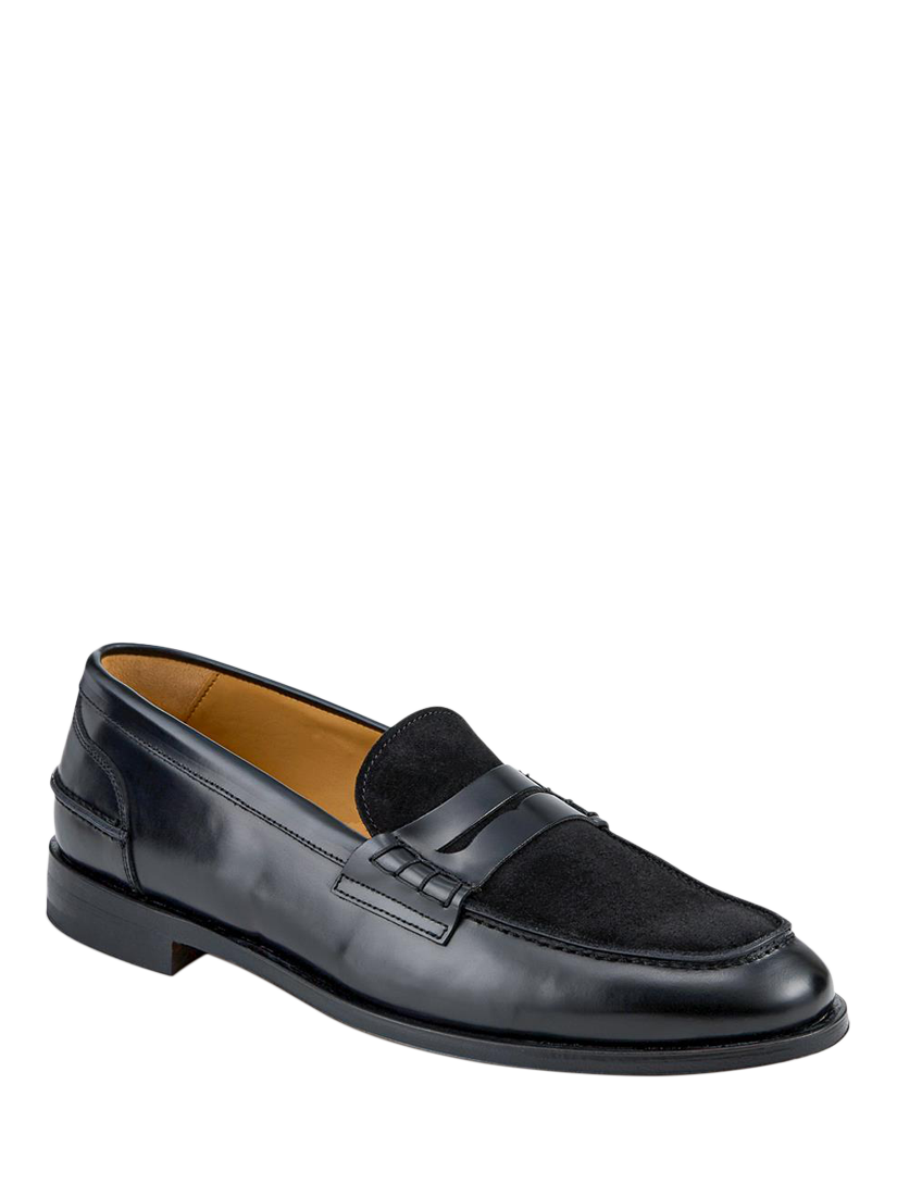Product image 2 of 5, which shows Jones Bootmaker Creed Leather Loafers, Black-black Suede, 6