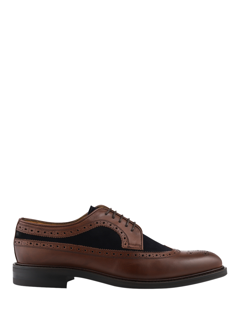 Product image 1 of 5, which shows Jones Bootmaker Coventry Leather Shoes, Brown/Navy, 6