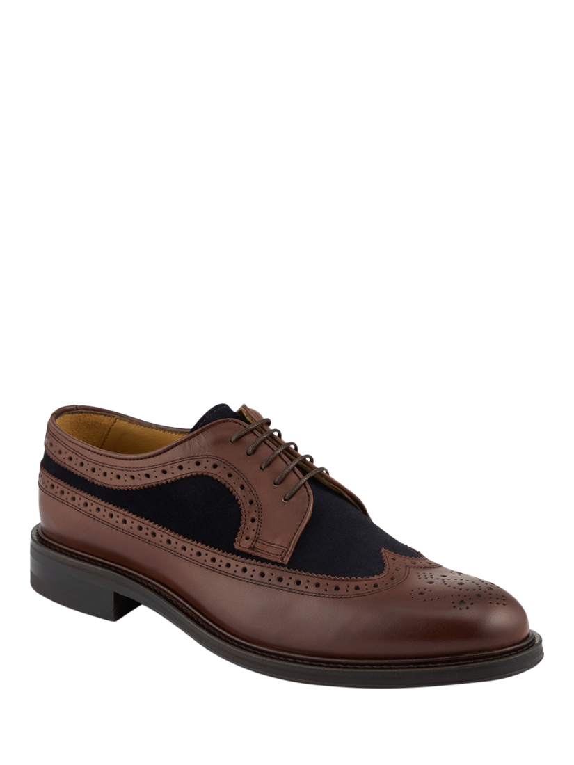 Product image 2 of 5, which shows Jones Bootmaker Coventry Leather Shoes, Brown/Navy, 6
