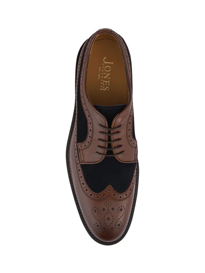 Product image 4 of 5, which shows Jones Bootmaker Coventry Leather Shoes, Brown/Navy, 6