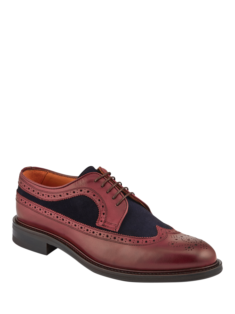 Product image 2 of 5, which shows Jones Bootmaker Coventry Leather Shoes, Burgundy/Navy, 6