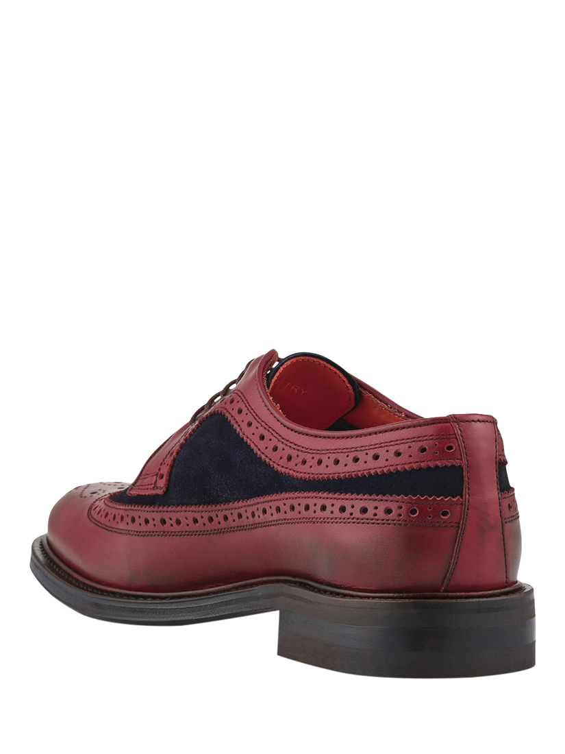 Product image 3 of 5, which shows Jones Bootmaker Coventry Leather Shoes, Burgundy/Navy, 6